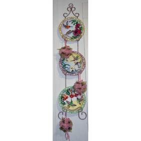 3pc Maruri USA Hummingbird 3D Decorative Plates