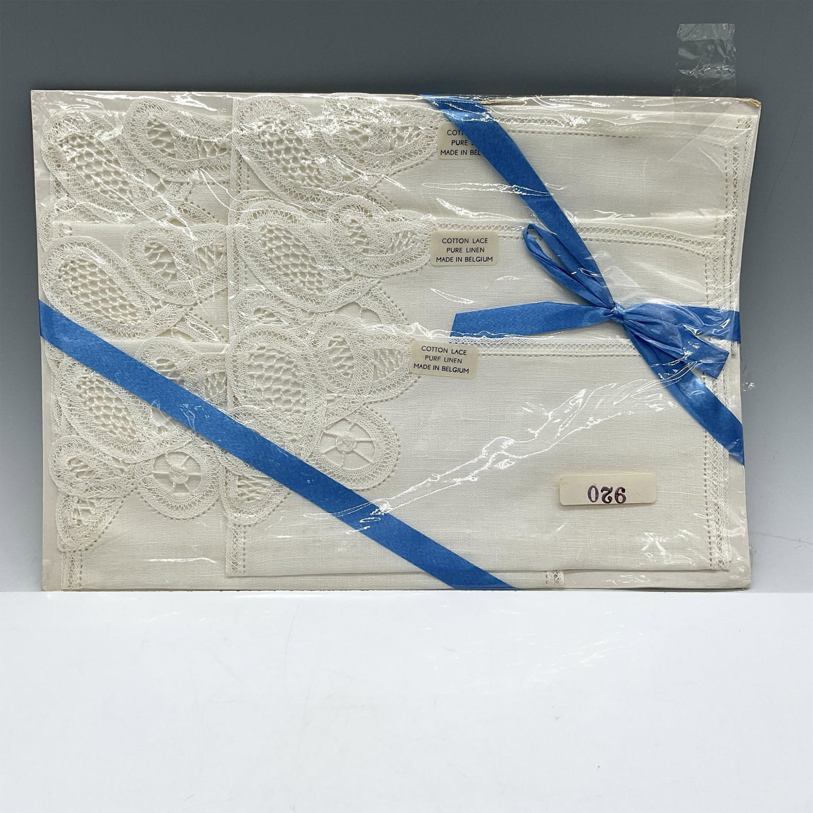 Vintage Belgium Crocheted Linen Handkerchiefs, Set of 6 (1 of 2)