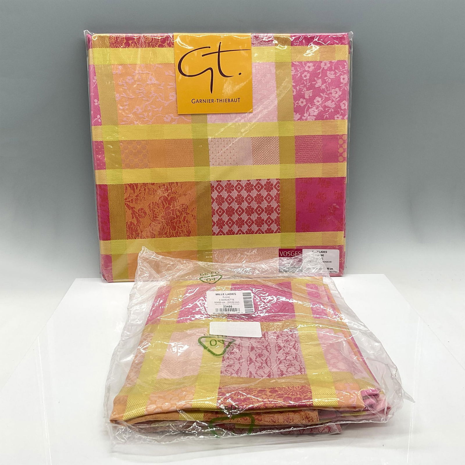 2pc Garnier-Thiebaut French Table Linens, Mille Ladies (1 of 4)