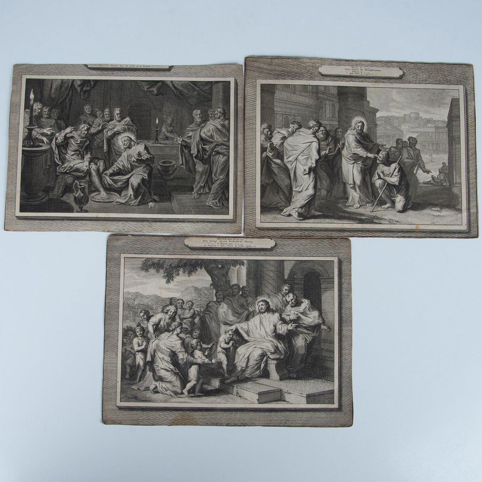 Set of 3 Antique Copper Engravings, The Bible of Royaumont (1 of 5)