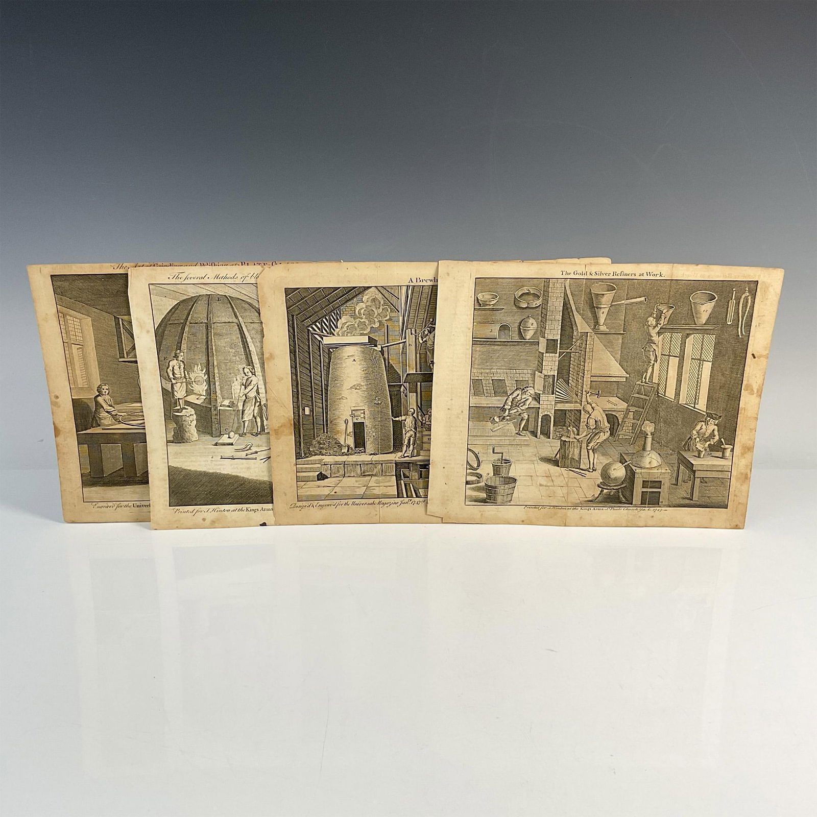 4 Antique Engravings on Paper, Universal Magazine, Trades (1 of 5)