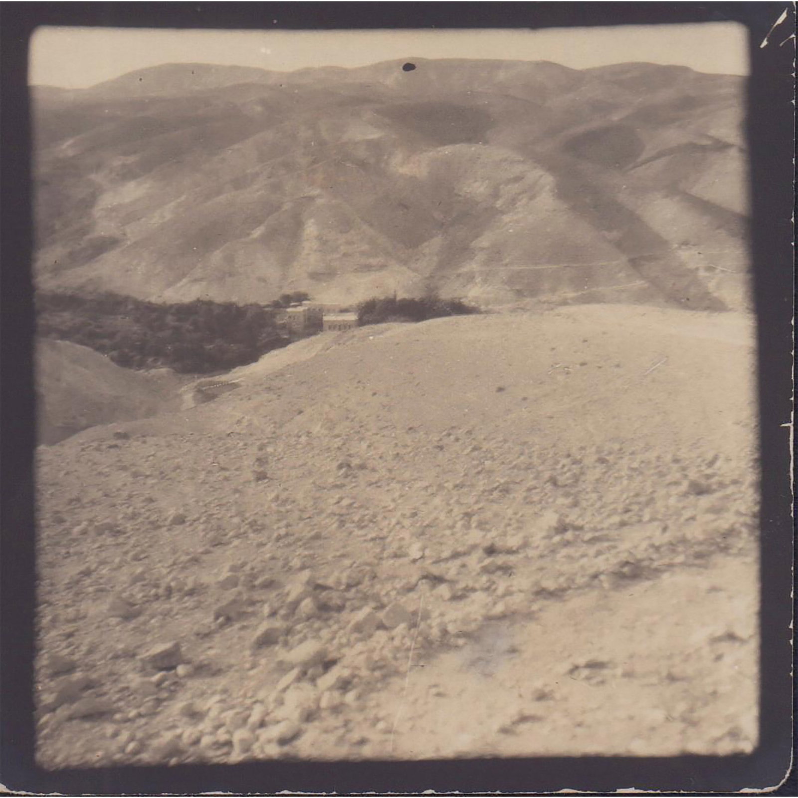 Antique Photograph Palestine, Titled Cherish, Wade Kell: Black and white photo with Palestinian landscape. Dimensions: 3.5"L x 3.5"H Country of Origin: Palestine