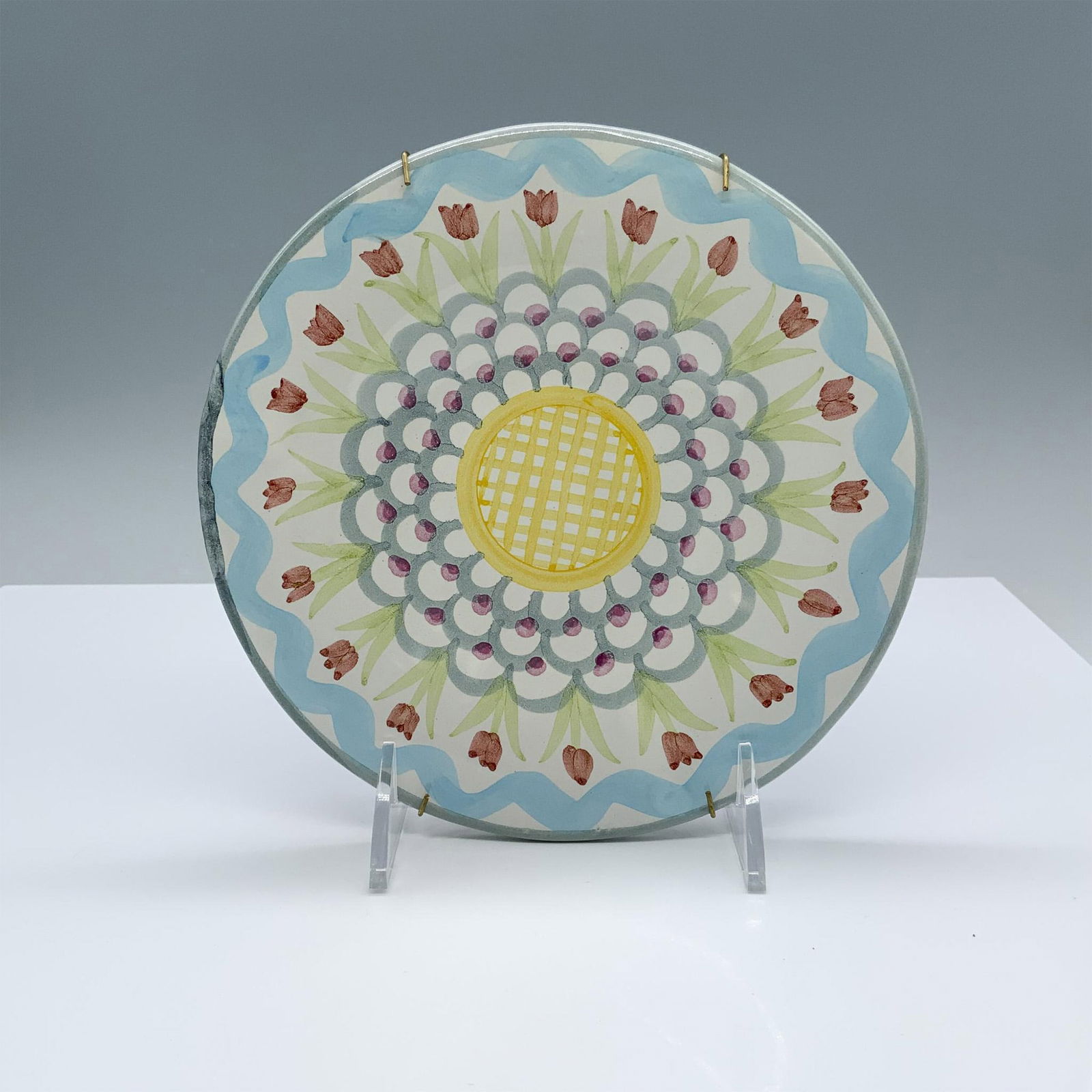MacKenzie-Childs Small Decorative Ceramic Flower Plate (1 of 2)