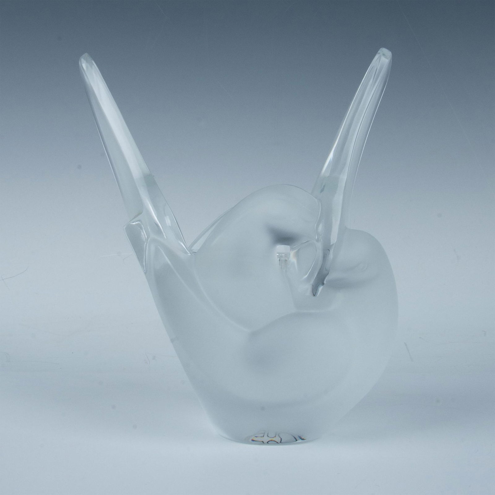 2pc Lalique France Crystal Vase + Frog, Sylvie (1 of 7)