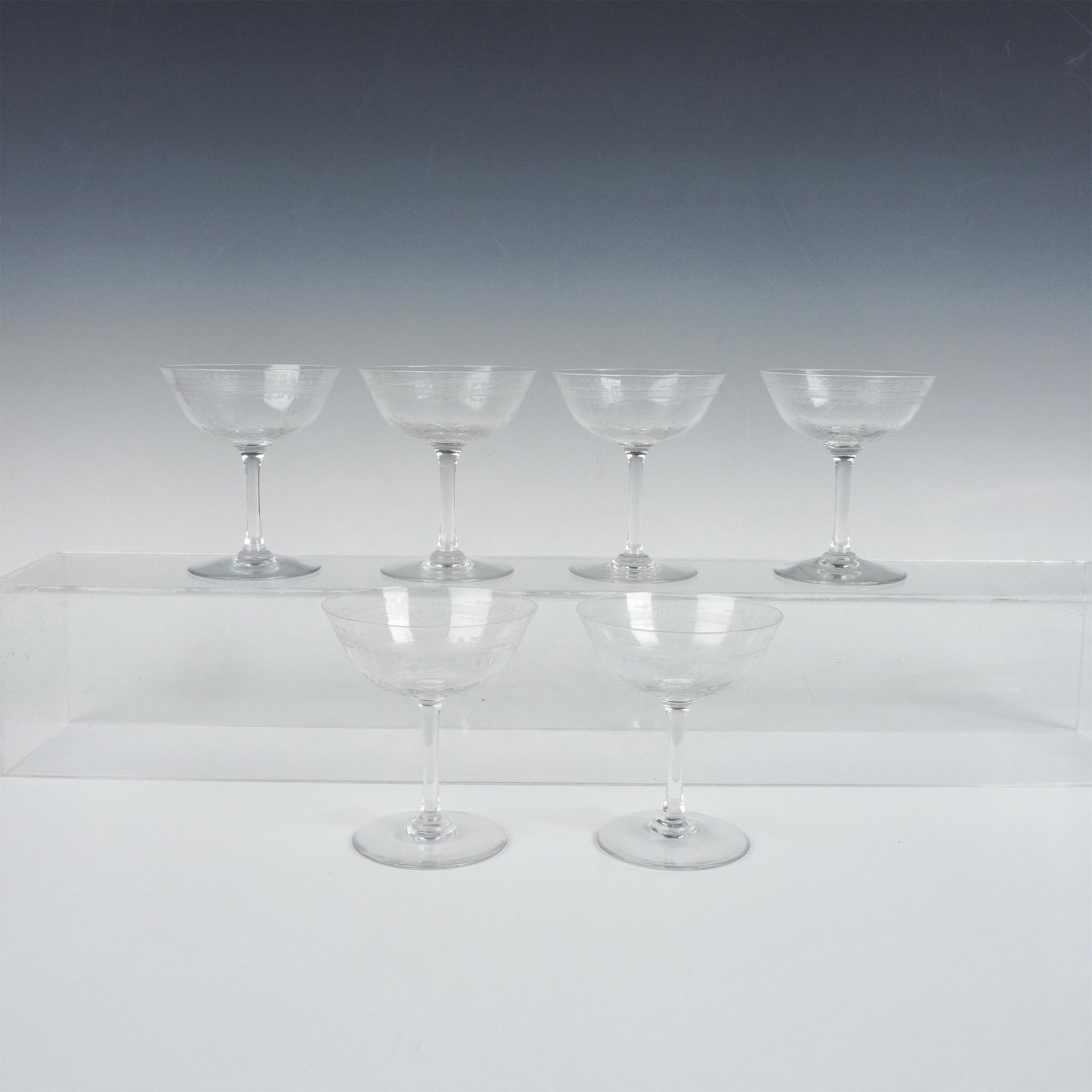 6pc Baccarat Crystal Lafayette Champagne Glasses (1 of 3)