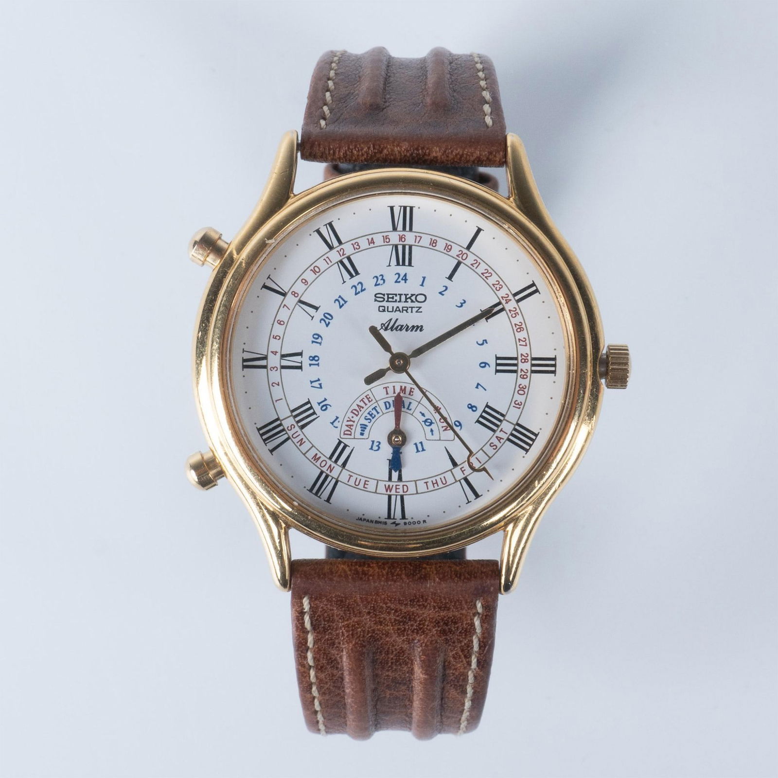 Seiko Gold Tone Quartz Alarm Chronograph Watch (1 of 5)