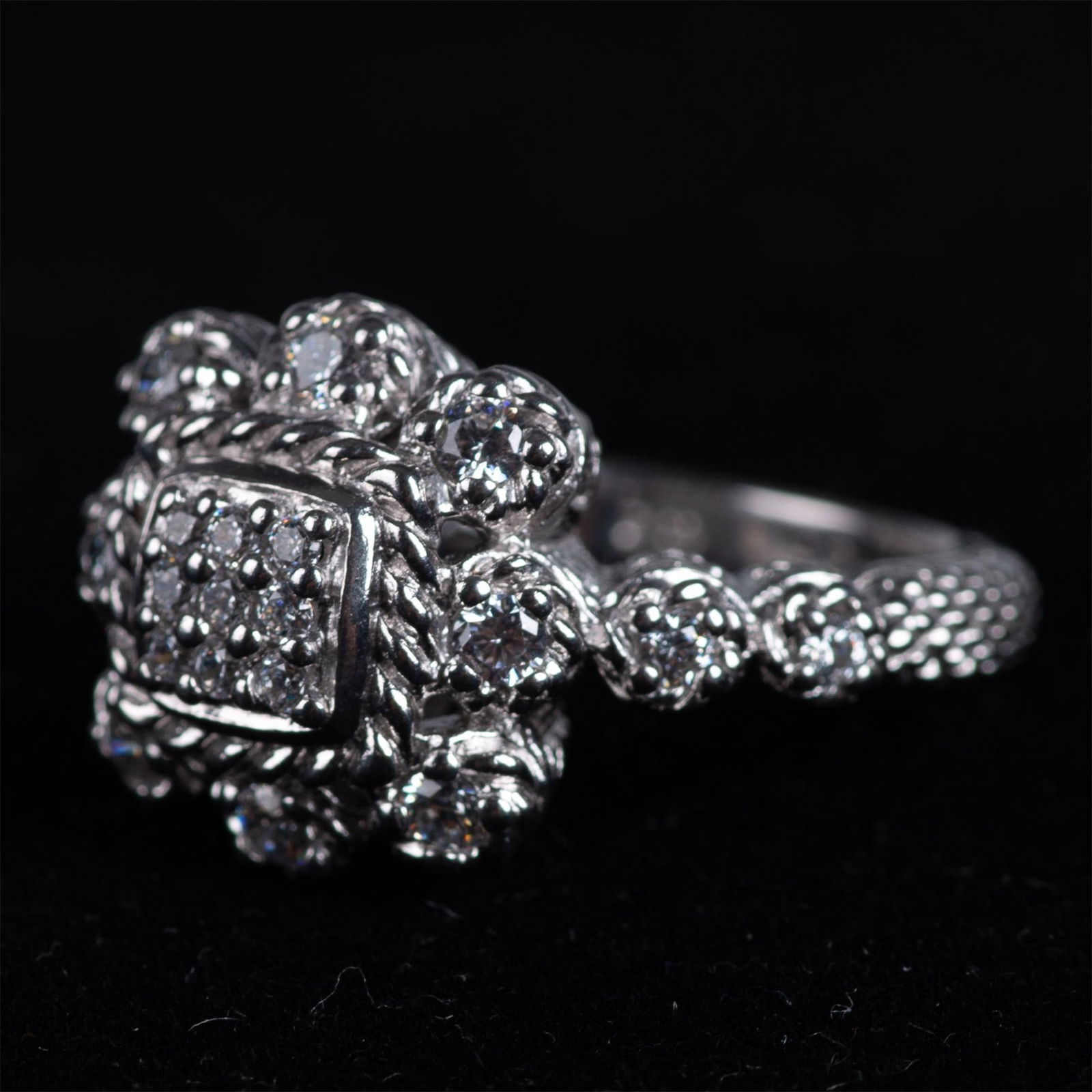 Judith Ripka Sterling Silver Diamonique Cluster Ring (1 of 11)