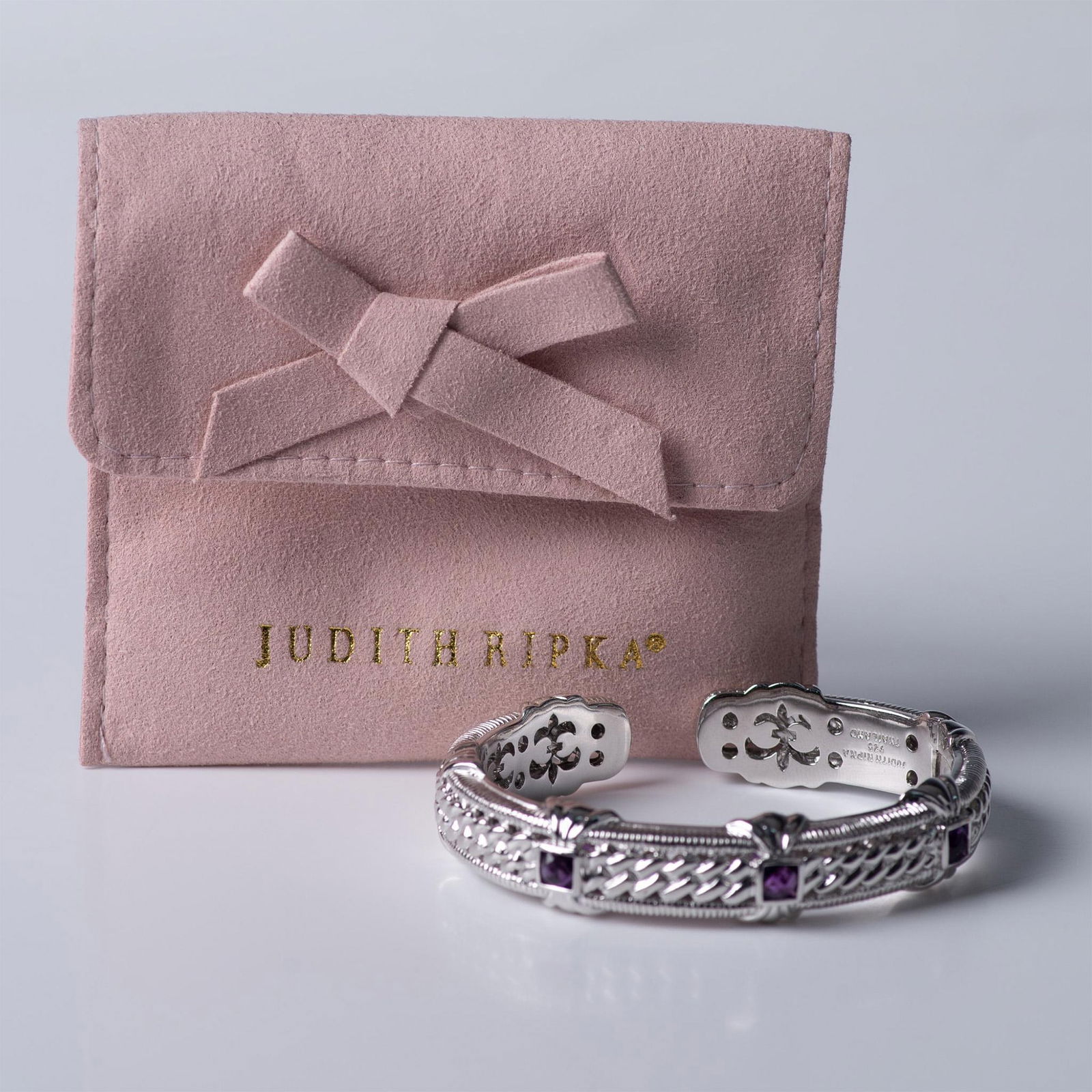 Judith Ripka Sterling Silver Cuff Bracelet with Amethyst (1 of 8)