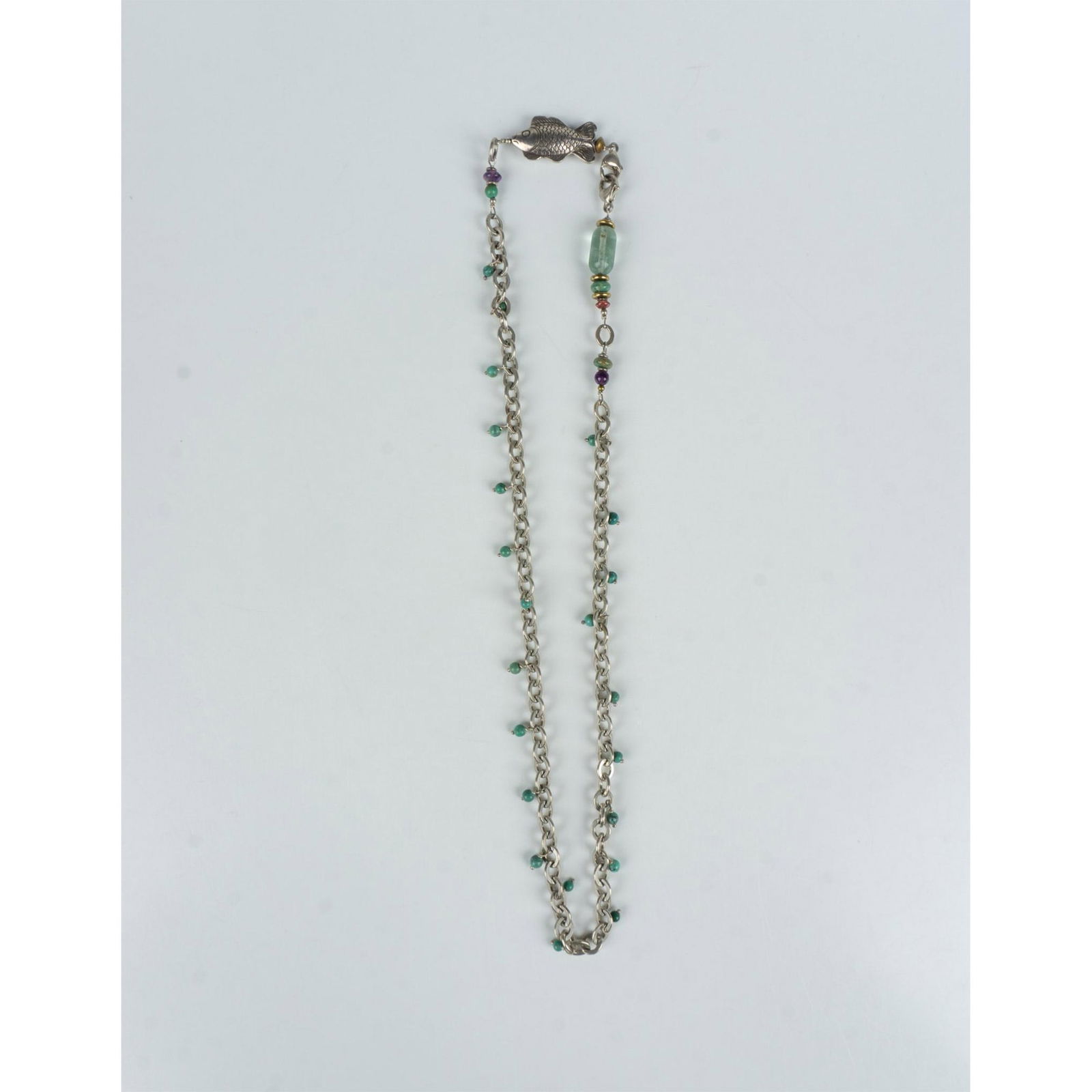 Whimsical Sterling Silver & Turquoise Fish Chain (1 of 3)