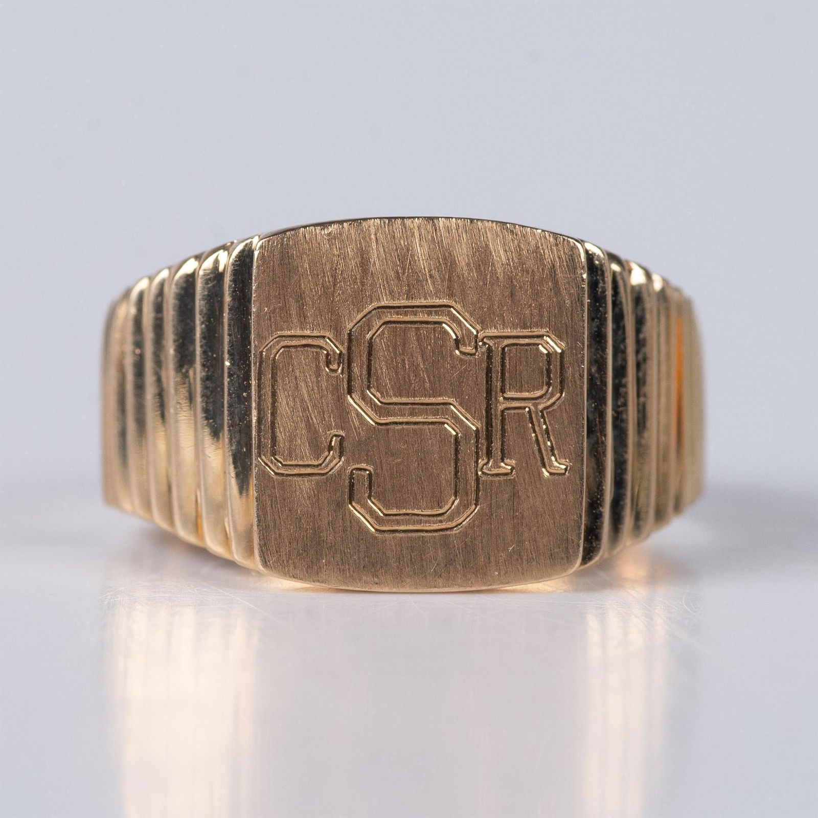 Monogrammed 14K Yellow Gold Ring (1 of 4)