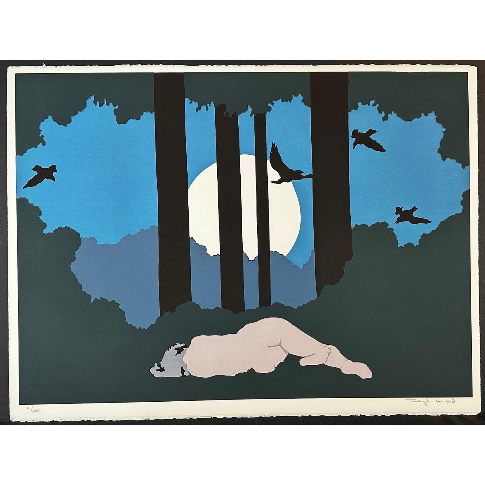 Daphne Mumford (Armenia) Screenprint Moonlight, signed (1 of 4)