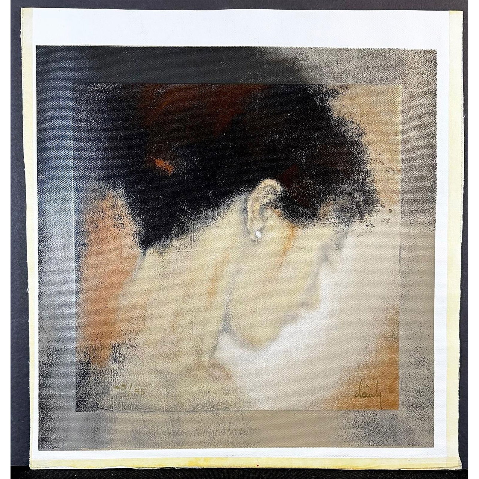 Domenech (Spanish 1952) Serigraph on unstretched canvas Thoughts signed (1 of 4)