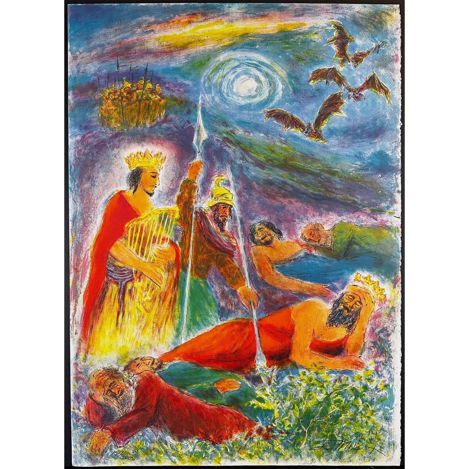 Ira Moskowitz (Polish 1912-2001) Lithograph Psalms of Psalms signed (1 of 3)