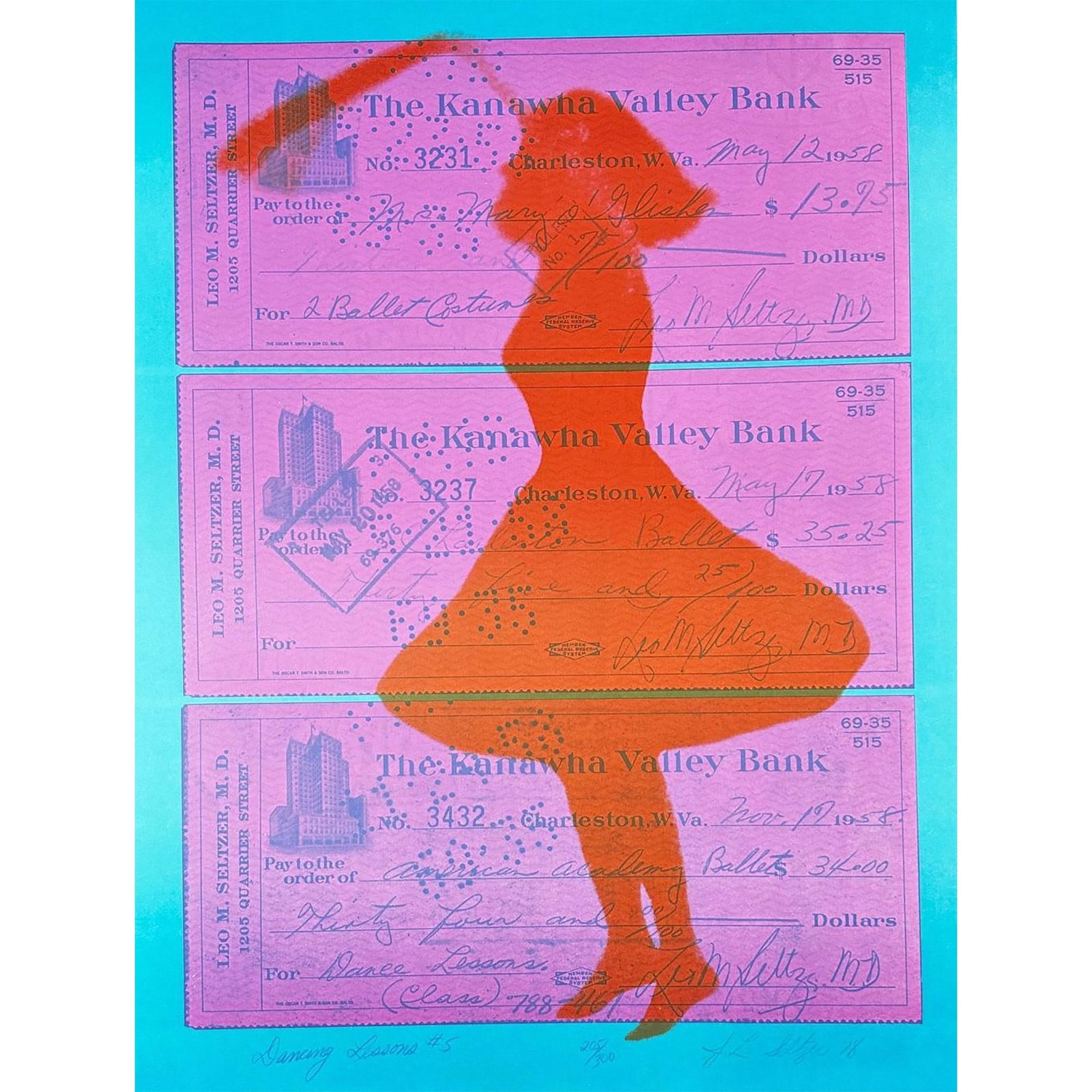 Joanne Seltzer (American 1946) Lithograph Dance Lesson #5 signed (1 of 4)