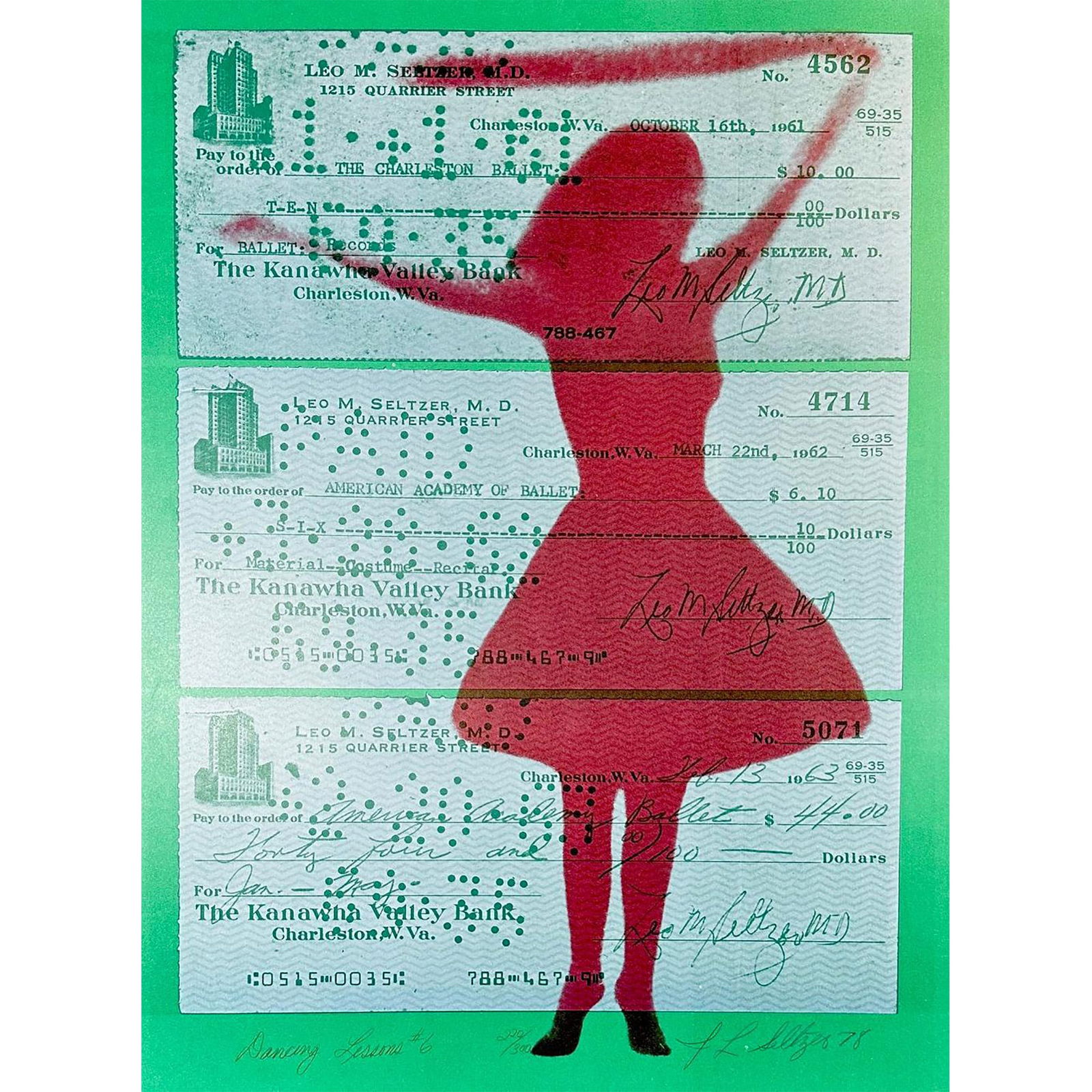 Joanne Seltzer (American 1946) Lithograph Dance Lesson #6 signed (1 of 4)