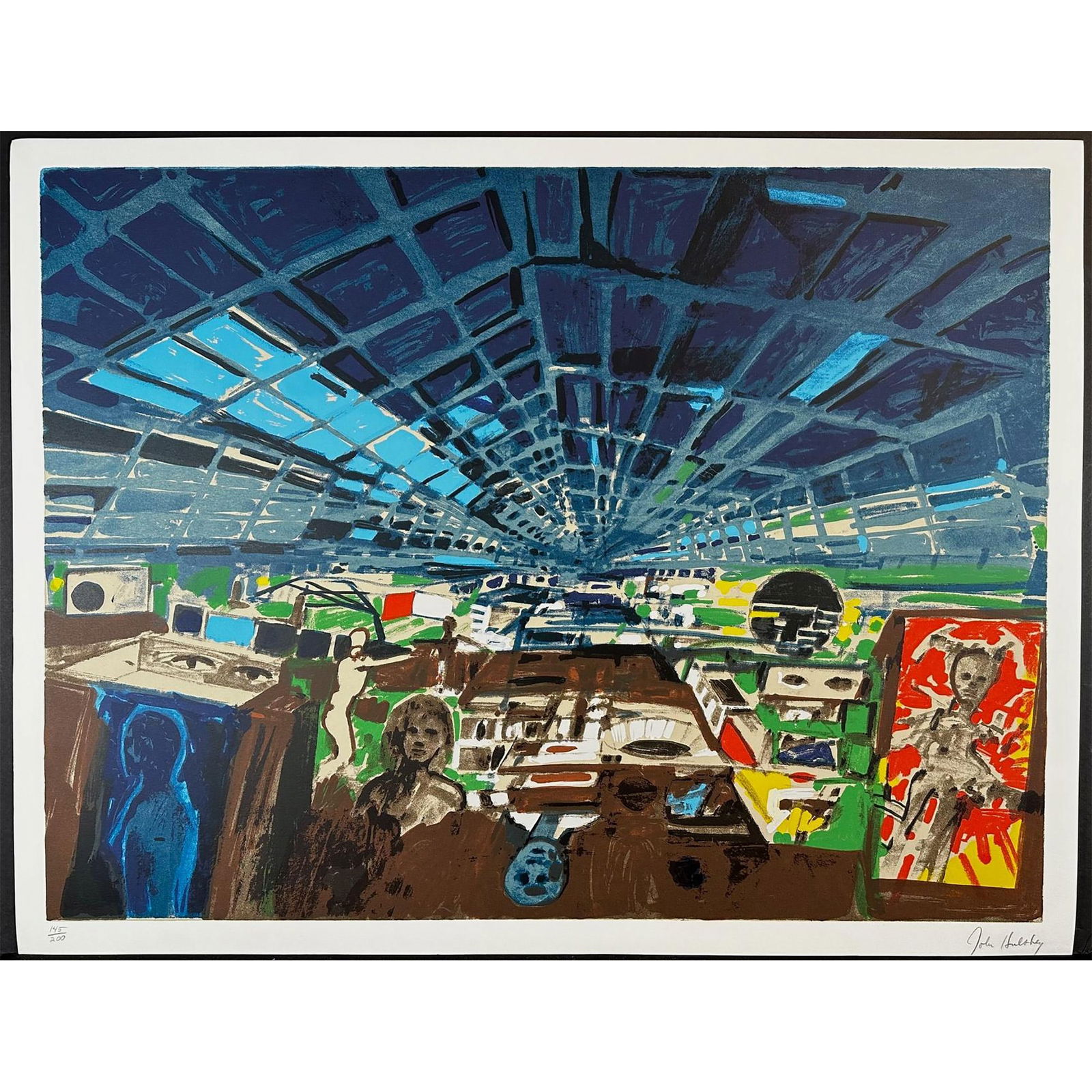 John Hultberg (American 1922-2005) Serigraph Greenhouse signed (1 of 4)