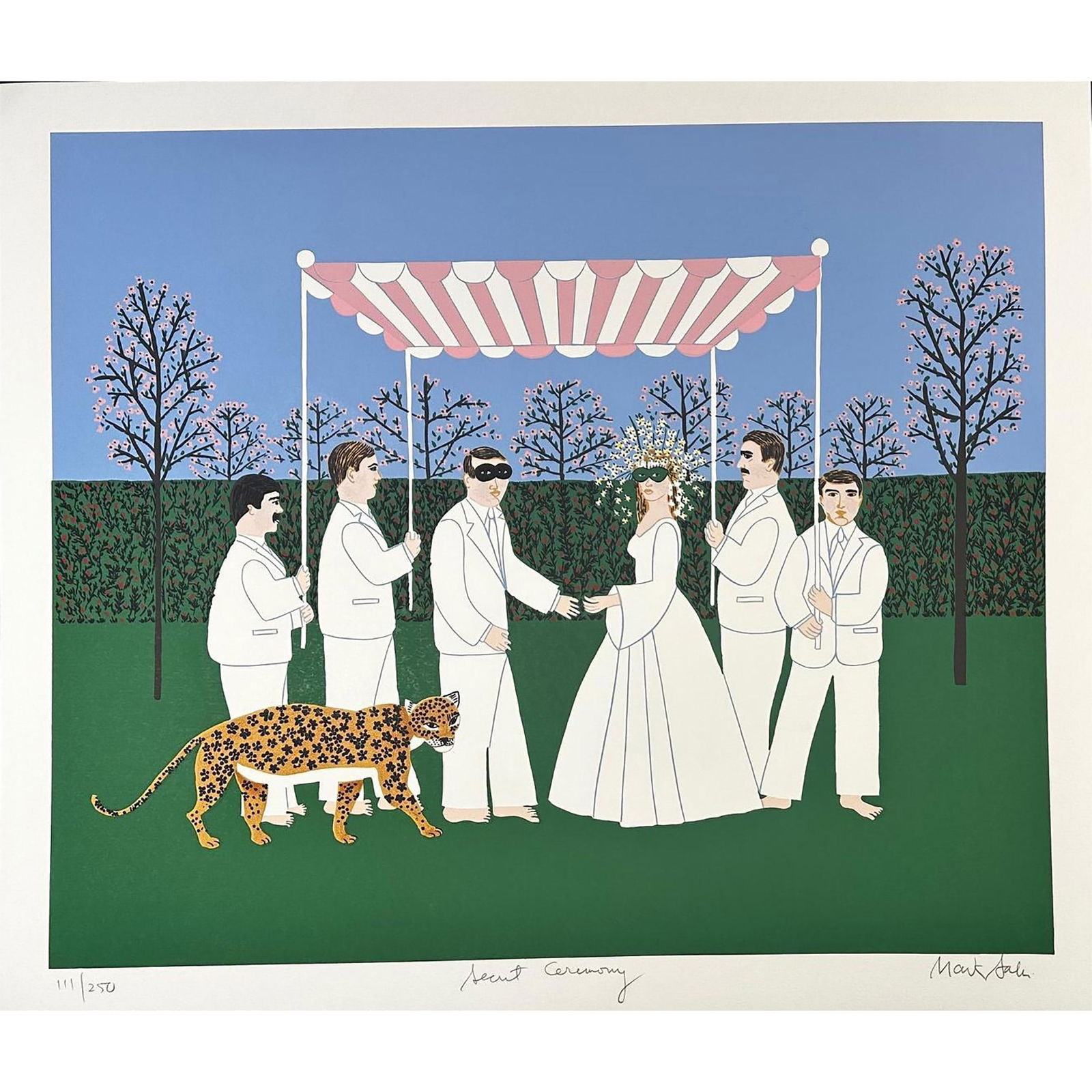 Mark Sabin (American 1936) Screenprint Secret Ceremony signed (1 of 5)