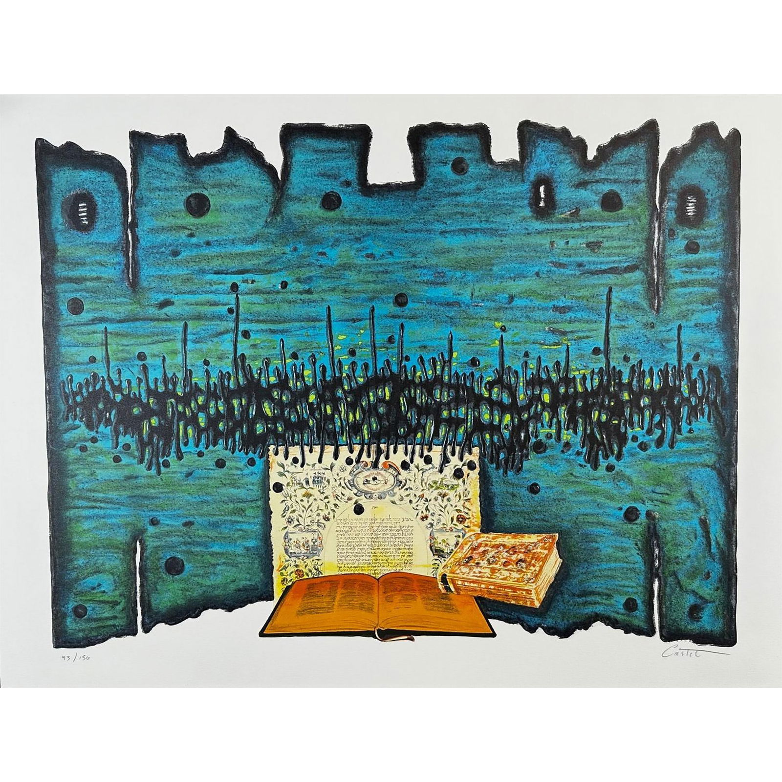 Moshe Castel (Israeli 1909-1991) Lithograph Prayer signed (1 of 4)