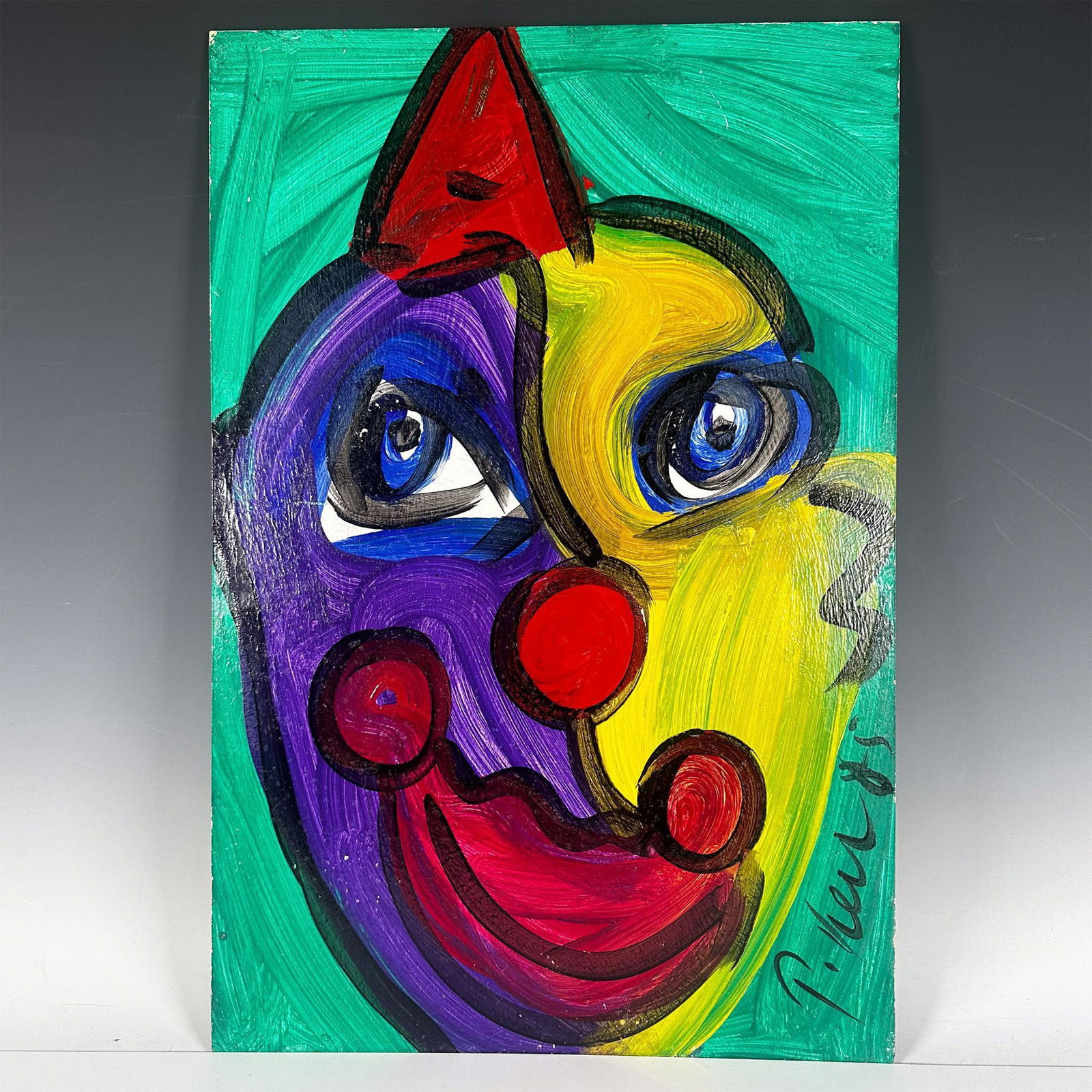 Peter Robert Keil Oil On Board Expressionist Clown Portrait (1 of 3)