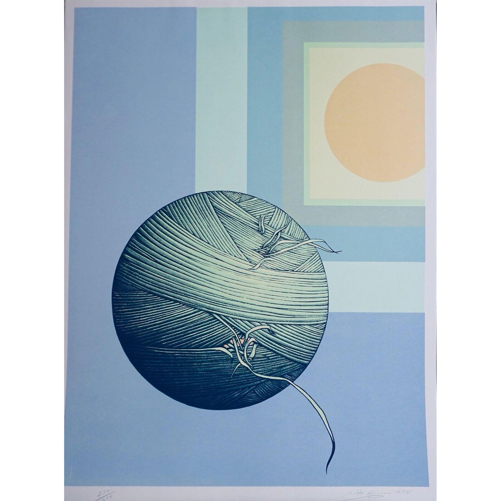 Rita Simon (American 1938-) Screenprint Ariadne signed: Screenprint titled Ariadne Year 1978 Signed lower right numbered 274/300 Sight size 26" x 33.5"