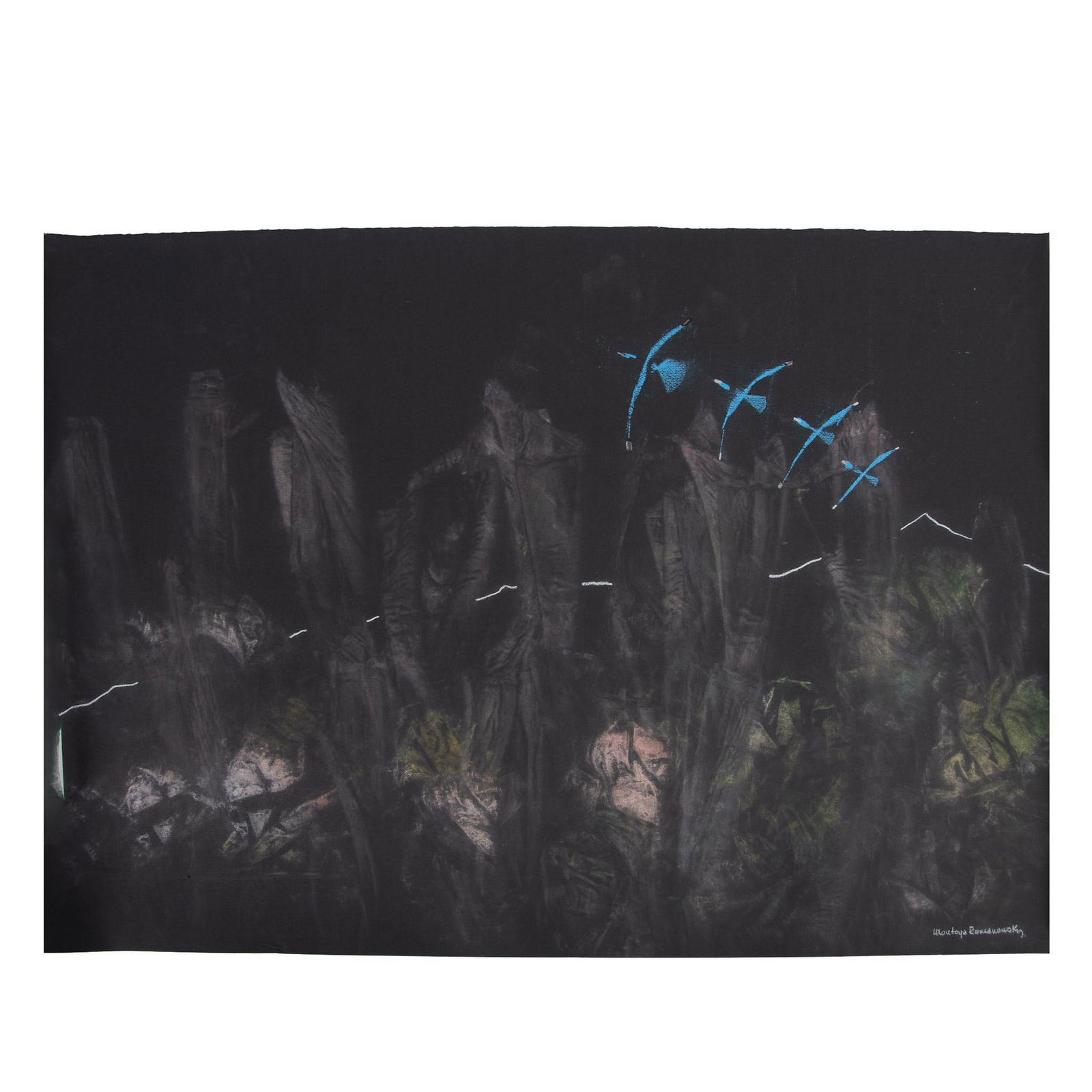 Montoya Romanowsky, Large Chalk Pastel on Paper, Signed (1 of 4)