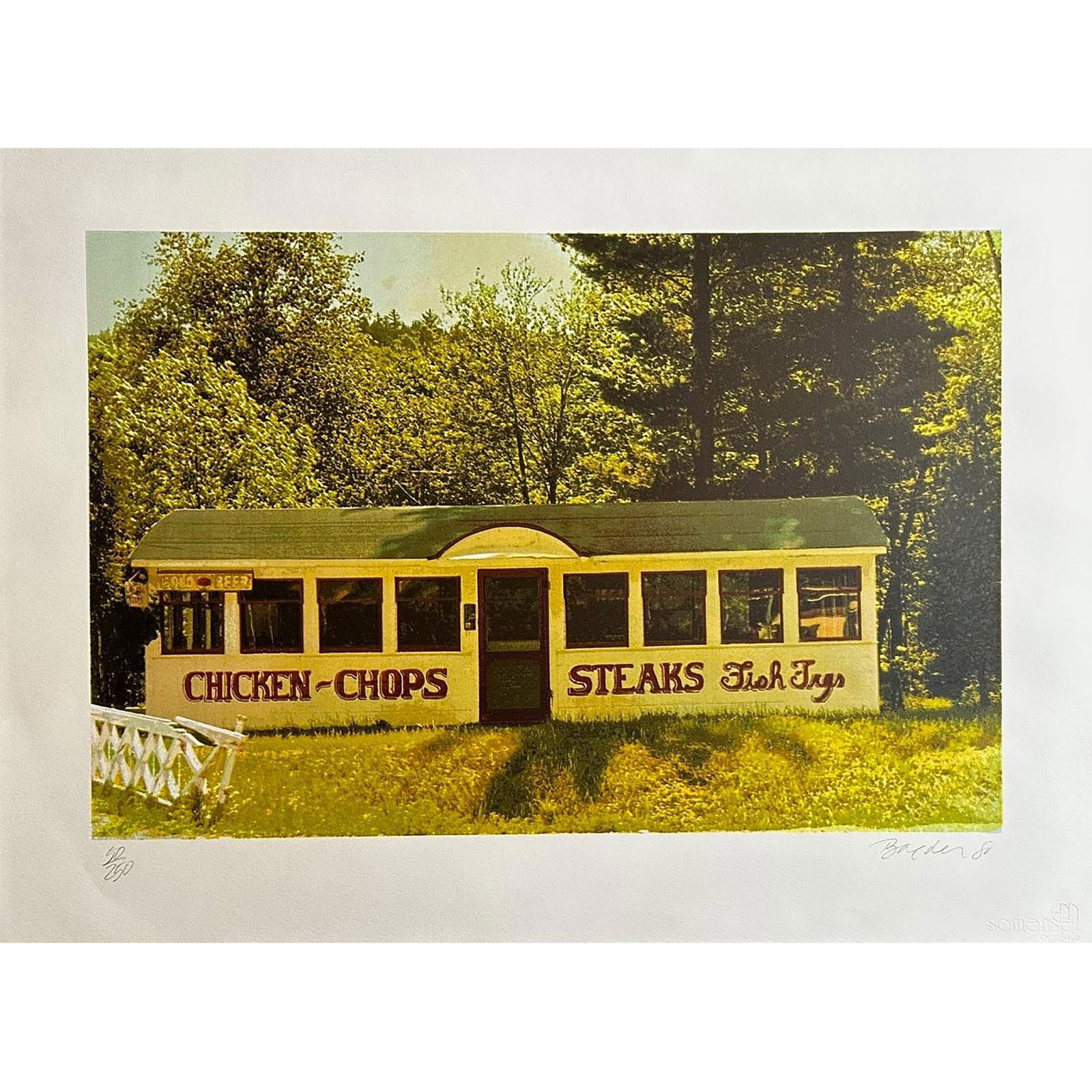 John Baeder (American 1938-), Screenprint Chicken Chops, Signed (1 of 4)