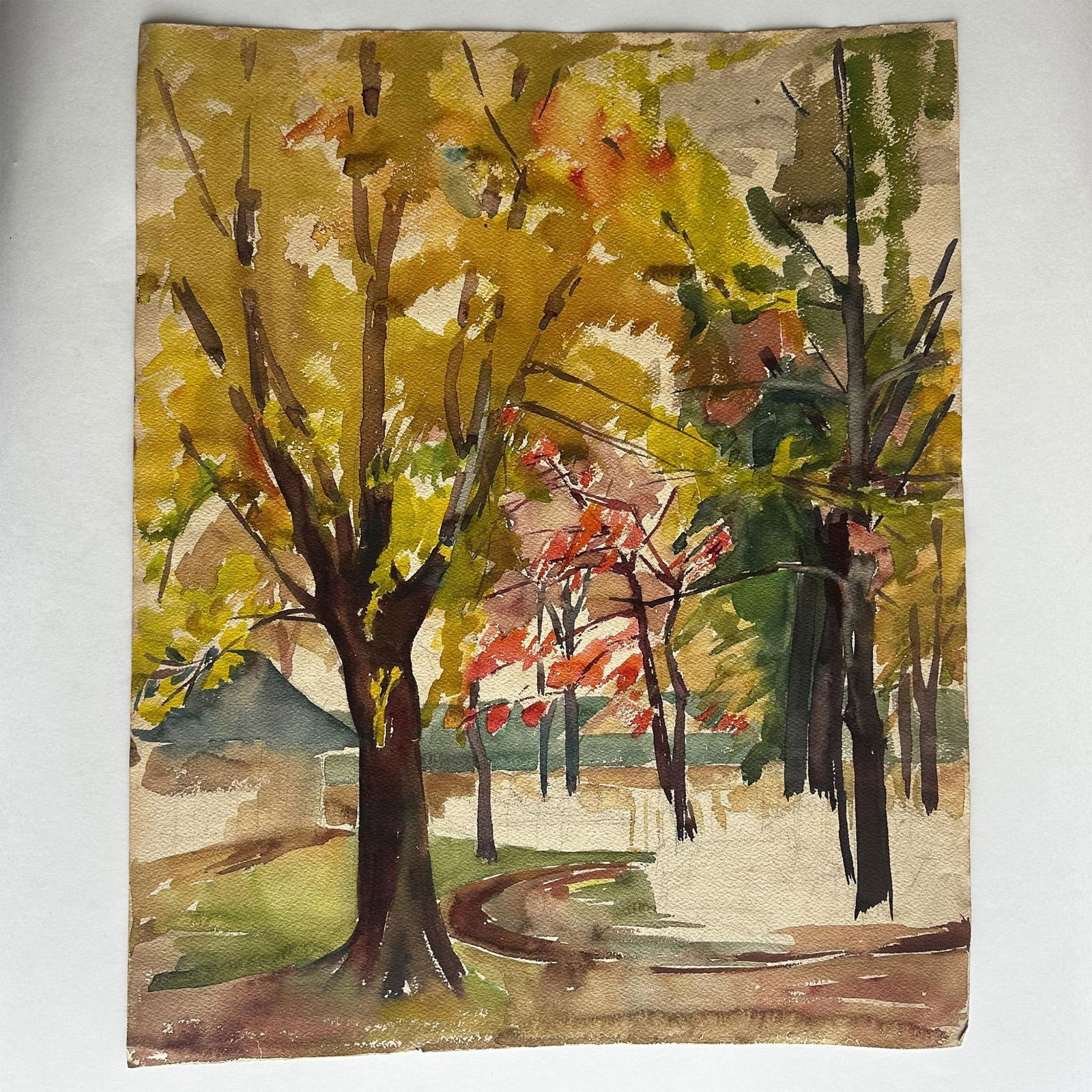 Vincent Drennan (Attr.) Original Watercolor on Paper, Signed (1 of 3)