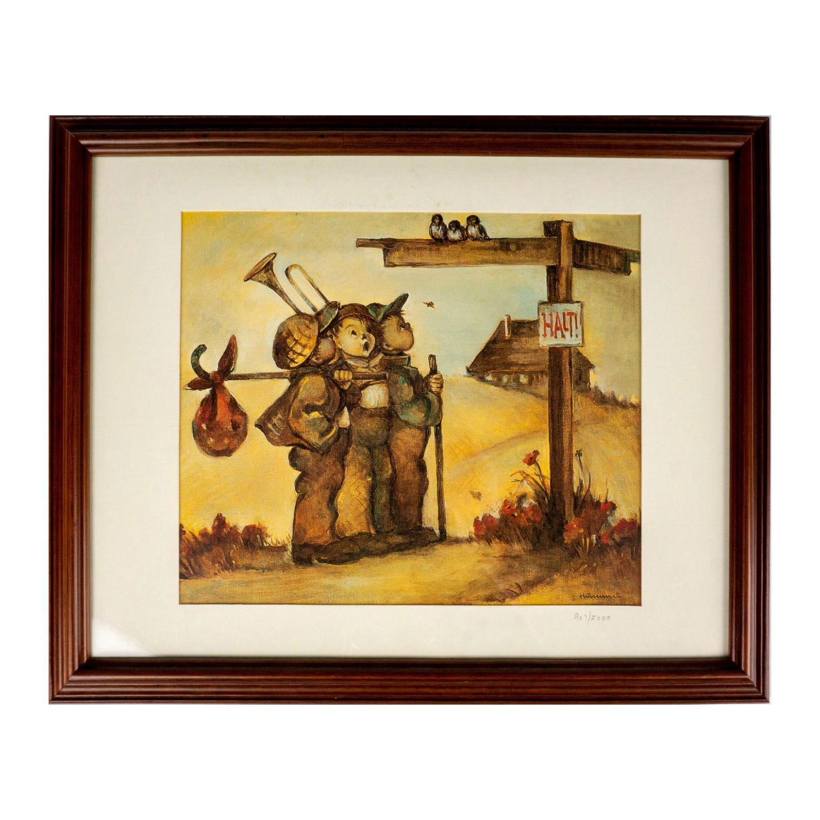 Hummel Framed Wall Art, Crossroads Halt! (1 of 2)