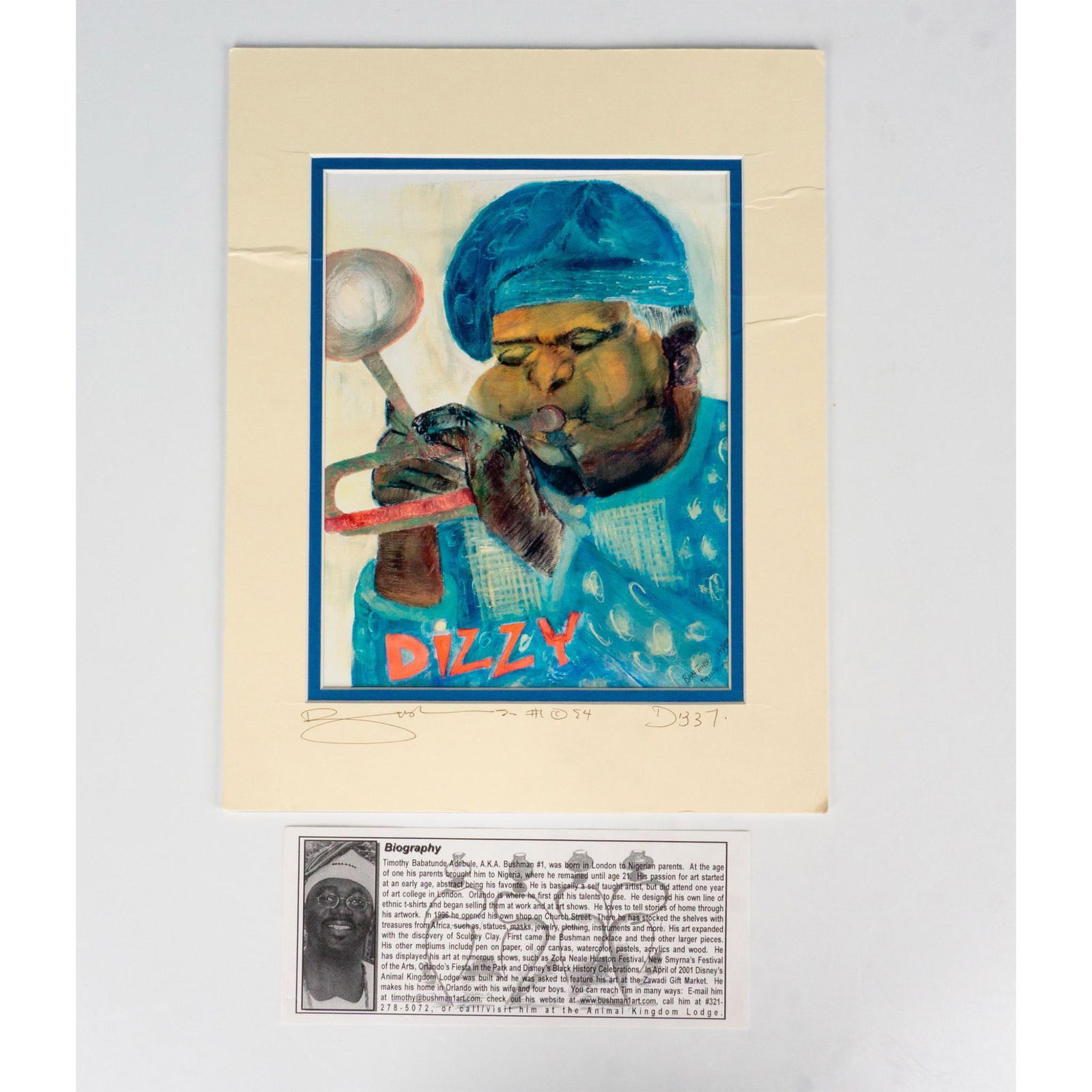 Timothy Adebule AKA Bushman #1, Paper Print, Dizzy, Signed (1 of 3)