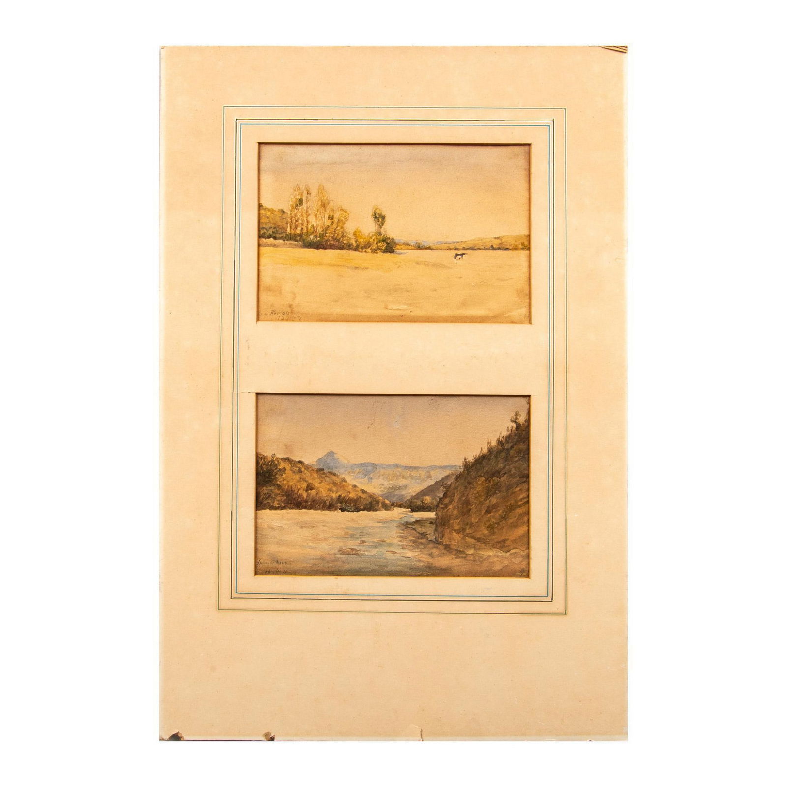 French Impressionist Watercolor on Paper Paintings, Signed (1 of 7)