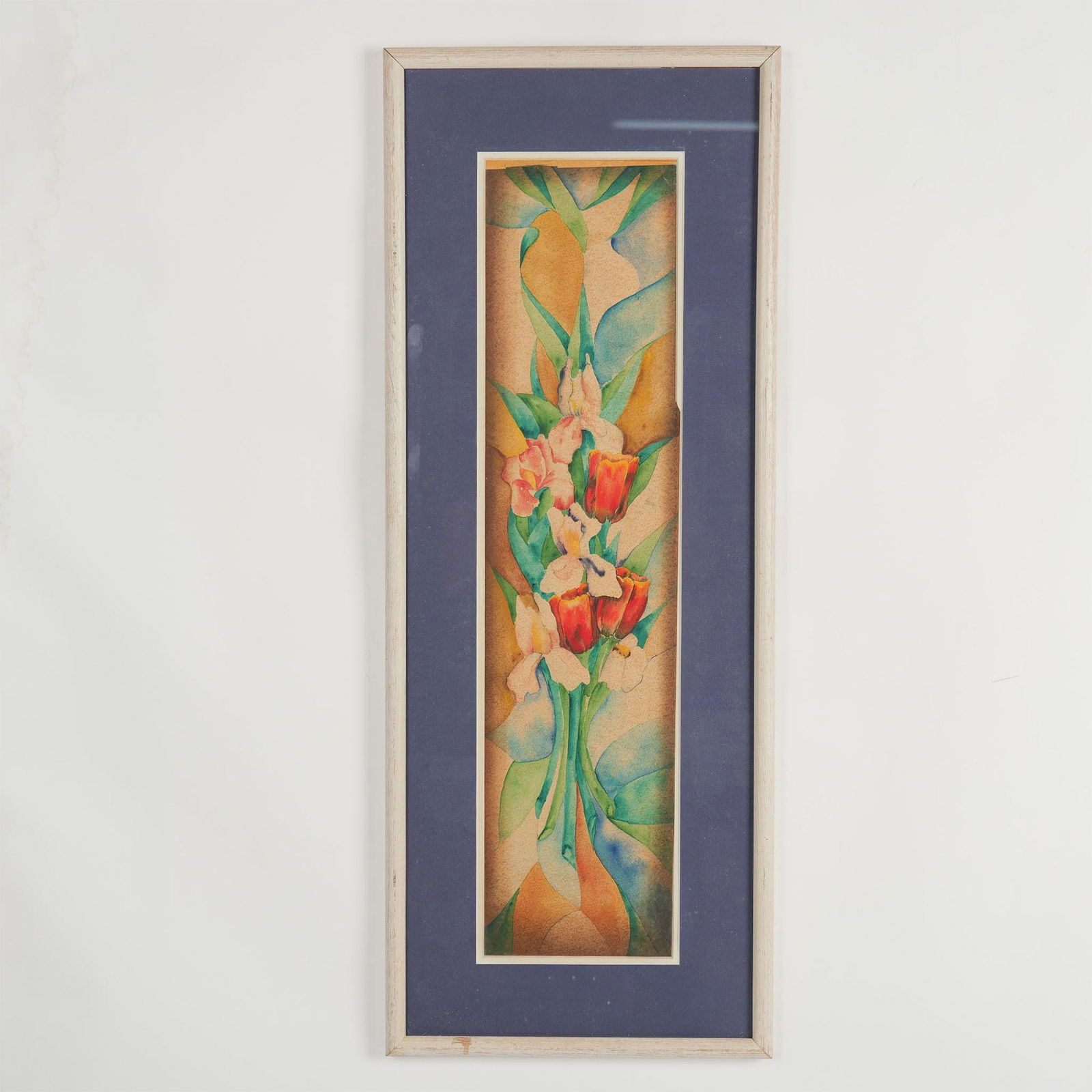 Original Watercolor on Laid Paper, Tulips and Irises (1 of 3)