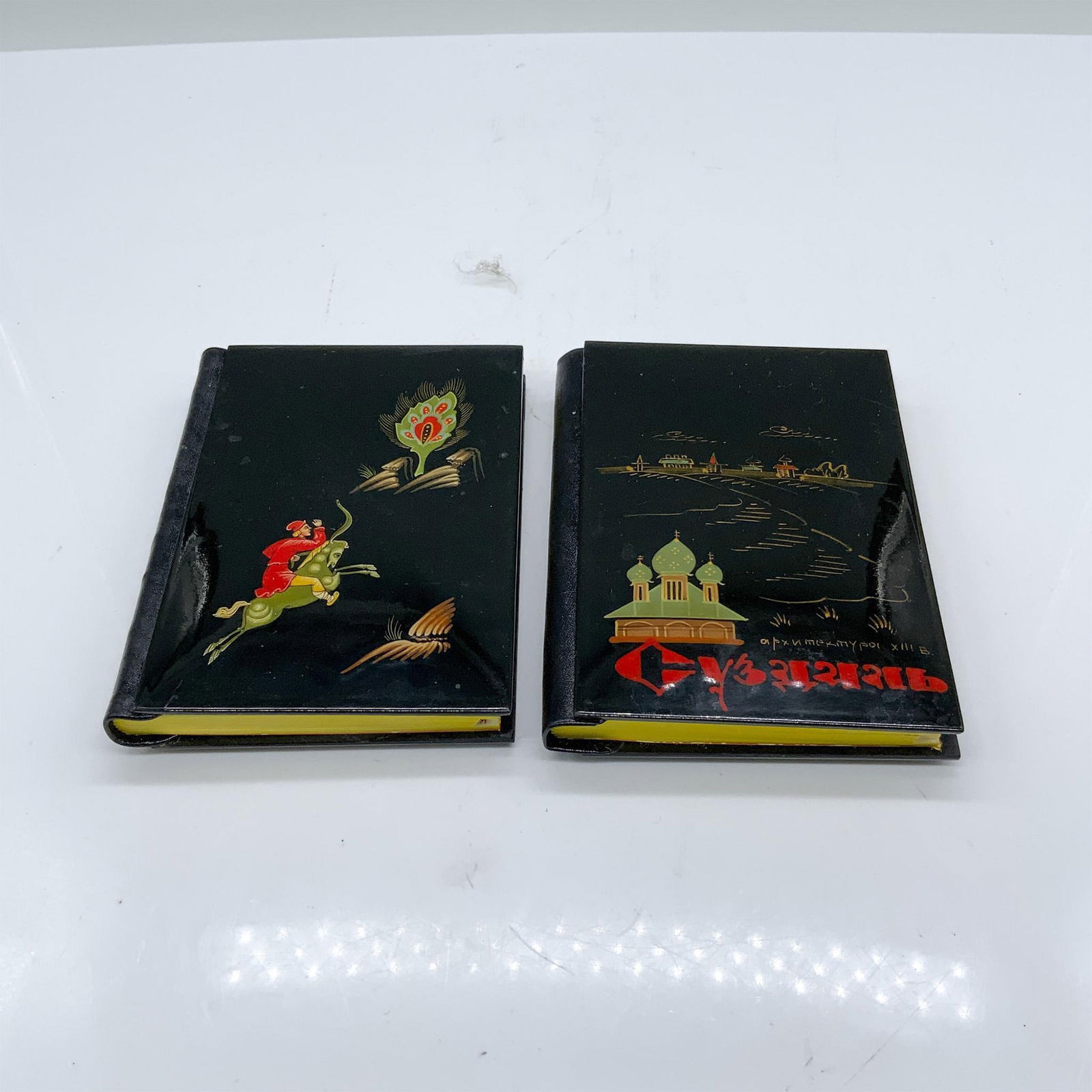 2pc Mstera 1990s USSR Russian Lacquer Mini Address Notebooks (1 of 4)