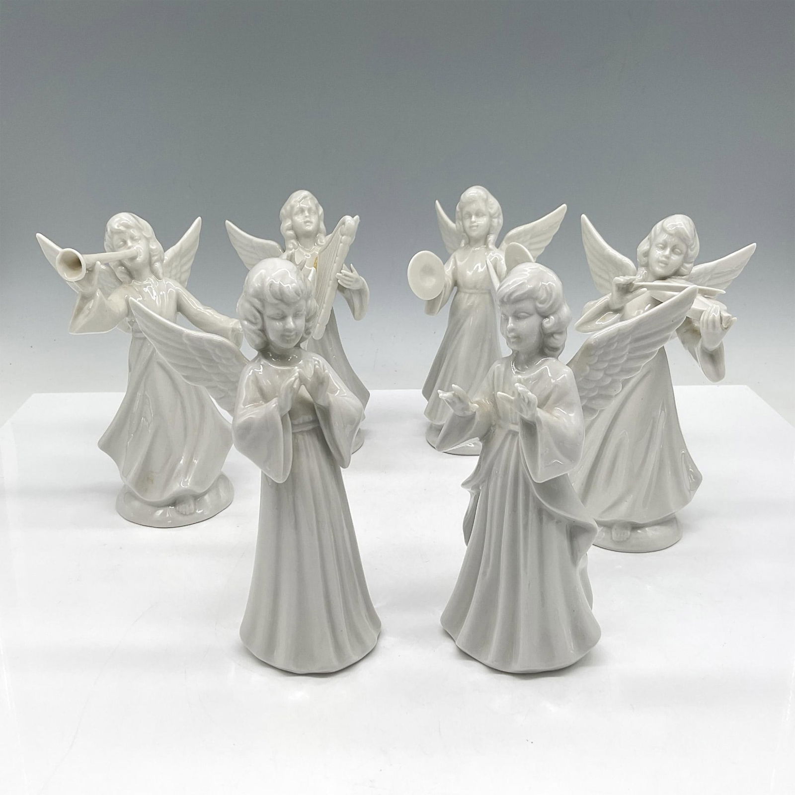 6pc Dresden Sandizell Porcelain Angel Figurines with Musical Instruments (1 of 3)
