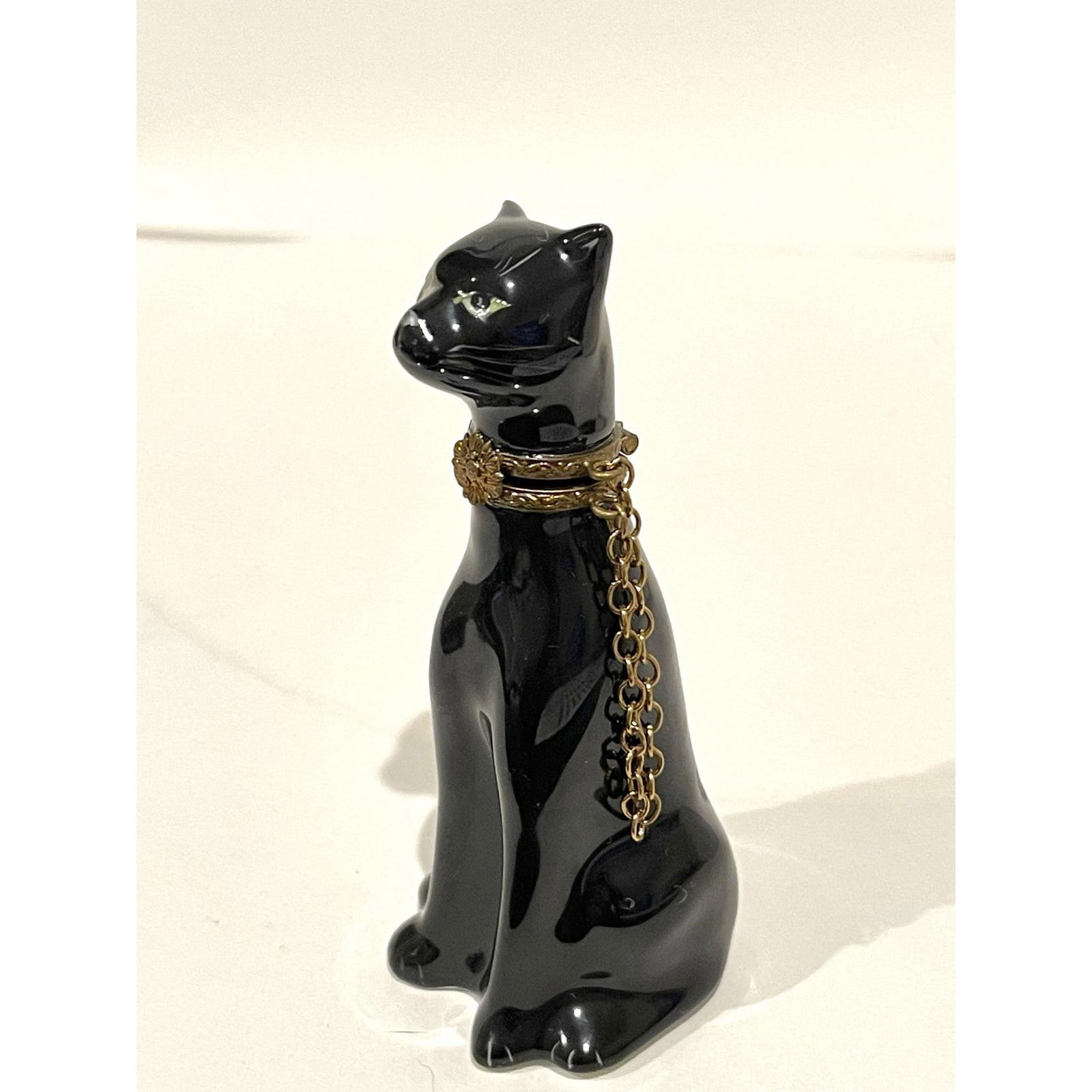 Rare Limoges France Porcelain Keepsake, Black Panther Signed (1 of 4)
