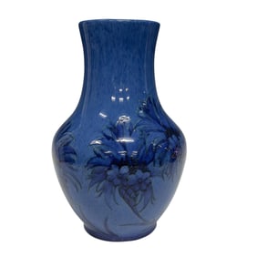 A large Moorcroft Pottery Vase decorated in the Cornflower Pattern