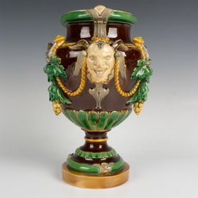 Minton Majolica Bacchus Vase