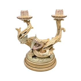Doulton Burslem Porcelain Dragon Candelabra