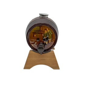 2pc Royal Doulton Kingsware Barrel, Tavern Scenes