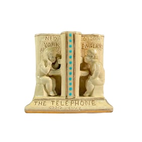 Doulton Lambeth George Tinworth Spill Vase, The Telephone
