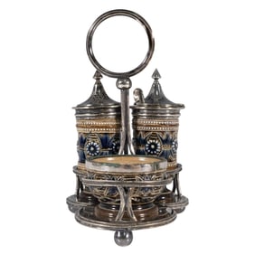 5pc Doulton Lambeth by Annie Gentle Stoneware Cruet Set