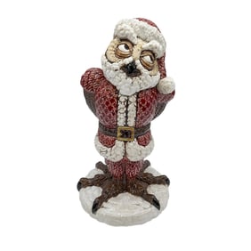 Andrew Hull Stoneware Grotesque Jar, Santa Owl, Signed