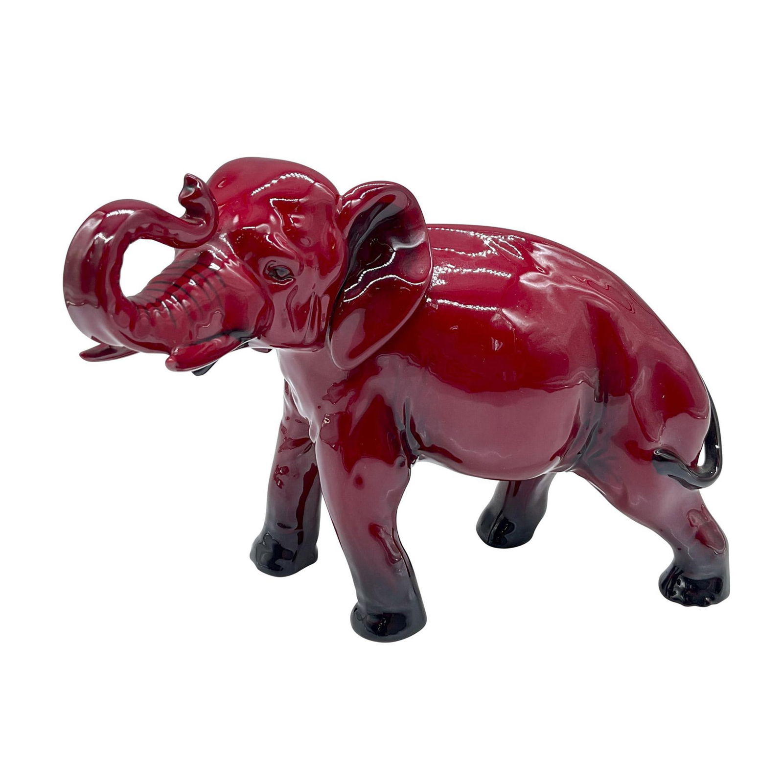 Royal Doulton Flambe Figurine, Elephant Trunk In Salute (1 of 4)