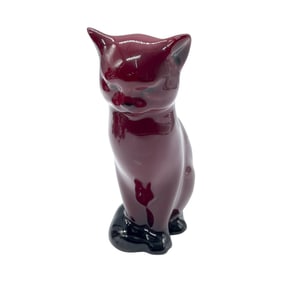Royal Doulton Flambe Figurine, Cat Seated HN109