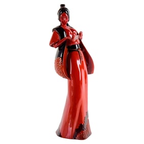 Royal Doulton Flambe Prototype Figure of A Geisha