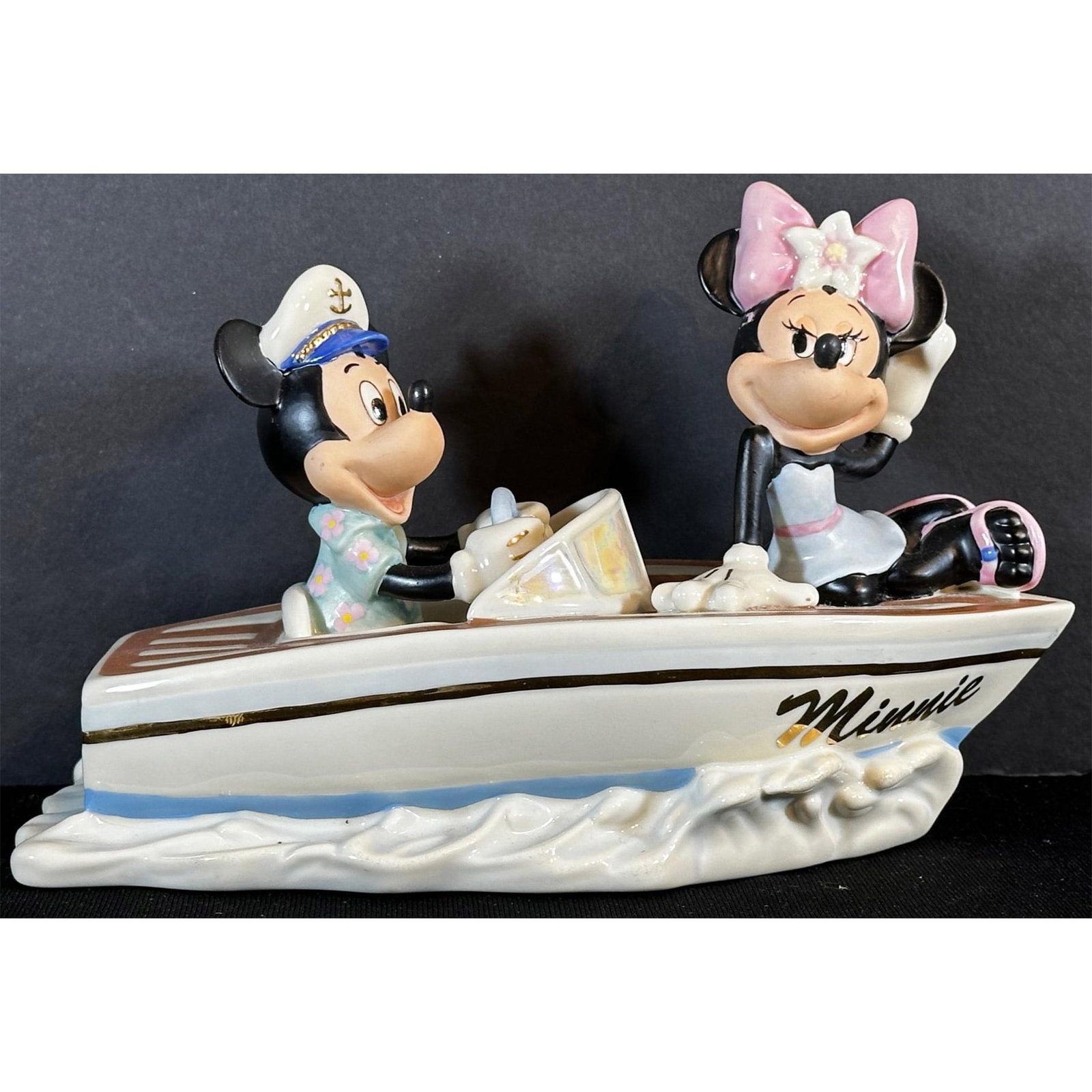Disney Lenox Sculpture Cruising The Waves with Minnie: Lenox Sculpture titled Cruising The Waves with Minnie Sight size 9" x 7"