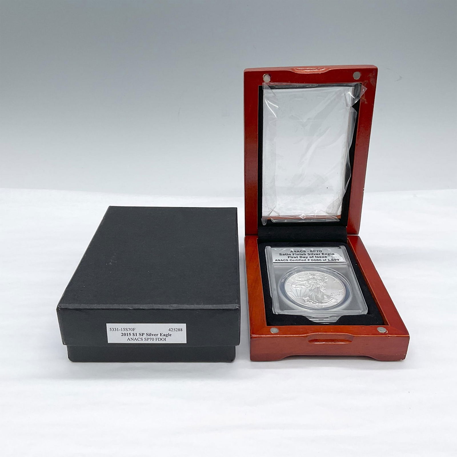 2015 Silver Eagle Dollar ANACS SP70 SatFin FDOI (1 of 3)