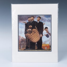 Norman Rockwell Print with Mat, Tough Call