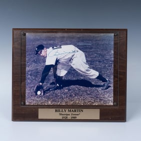 Billy Martin Signed Photograph Plaque