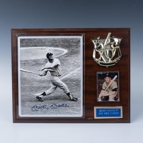 Mickey Mantle Signed Photo Display