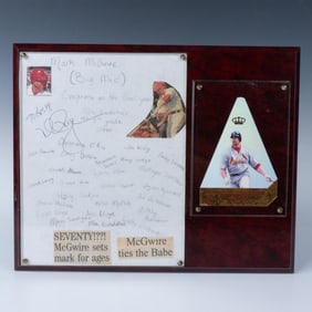 Mark McGwire Autographed Display Plaque